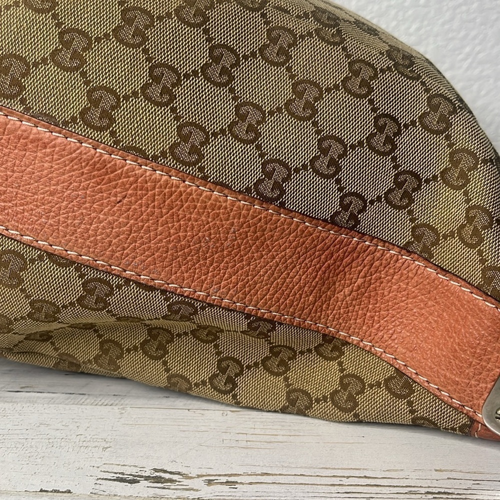 Gucci GG Canvas Bamboo Bar Hobo Bag Braided Strap Vintage - Picture 5 of 13